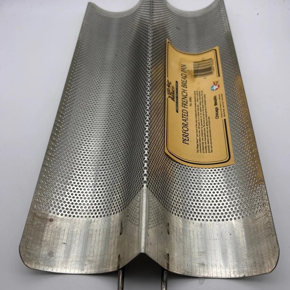 Chicago Metallic Village Baker Perforated French Bread Pan No 608G Tinned Steel